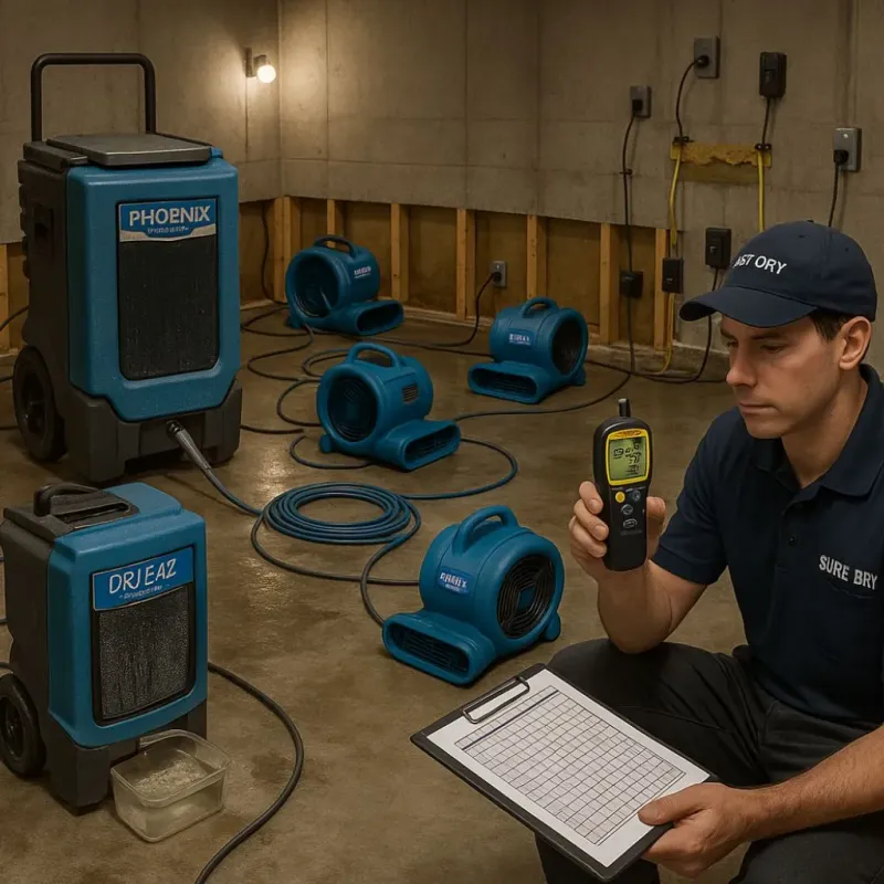 Structural Drying and Dehumidification process in South Hill, VA